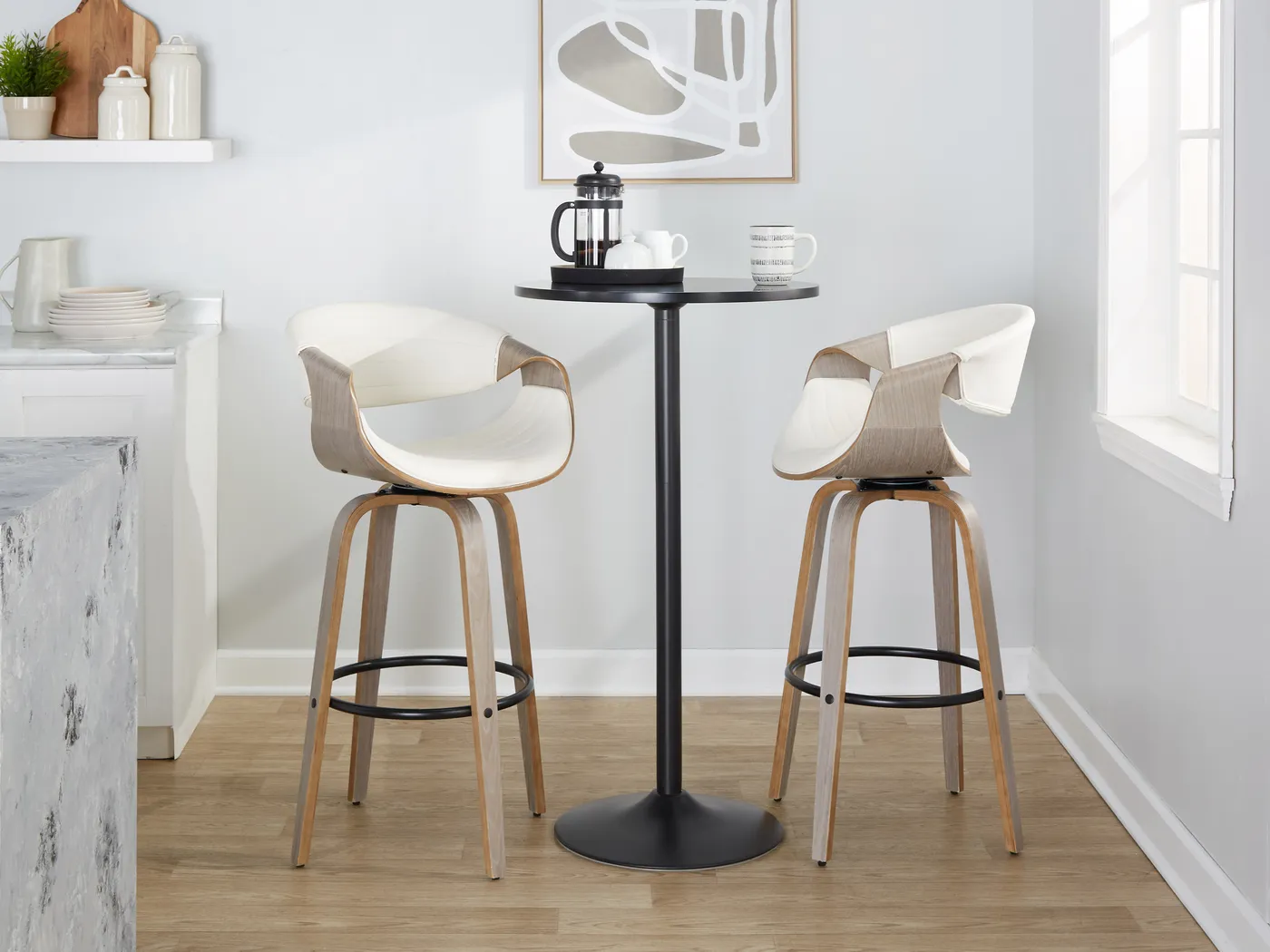 Loblolly I White Swivel Barstool, Set of 2 - Thumbnail - Image 10