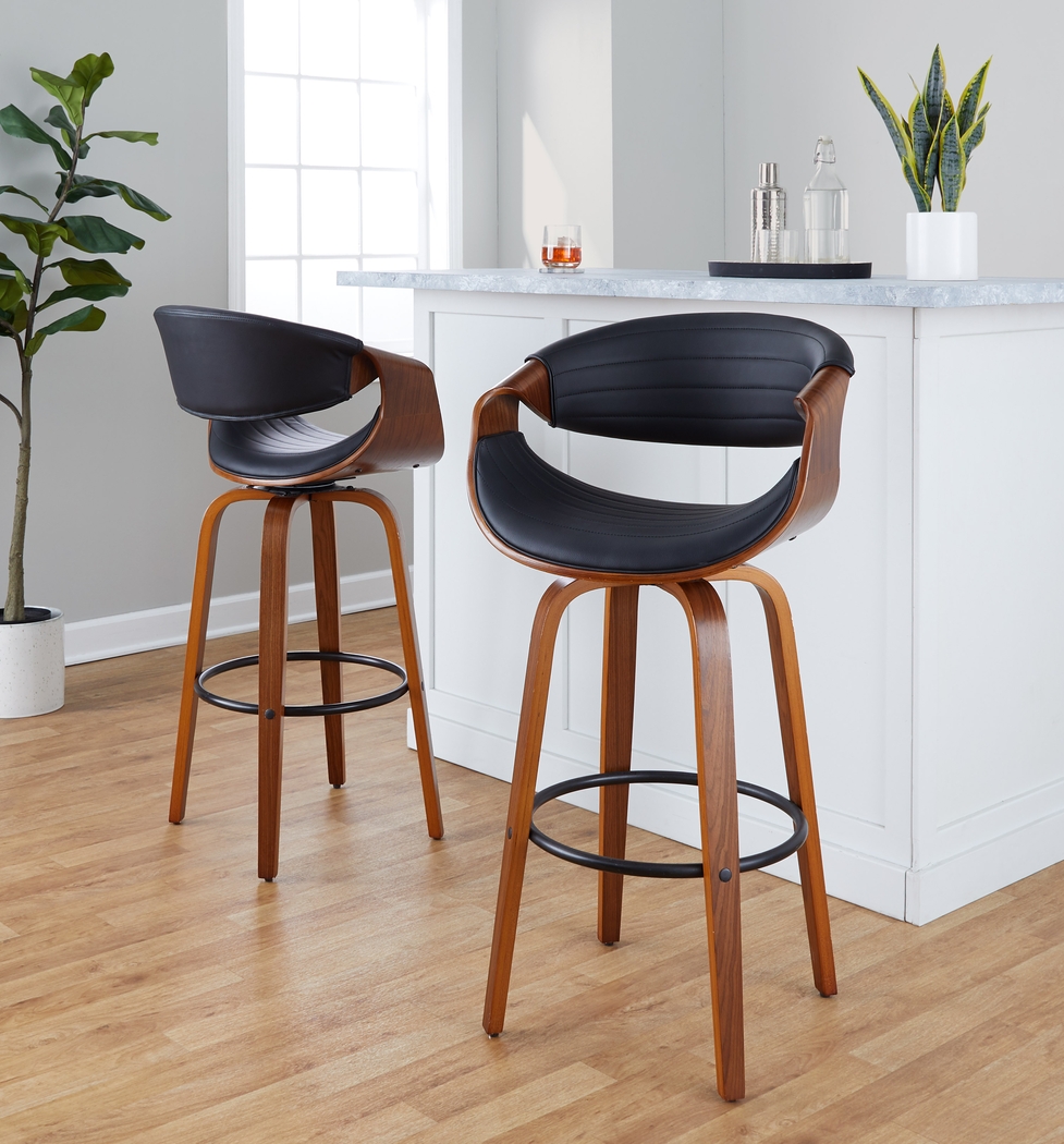 Loblolly II Black Swivel Barstool, Set of 2 - Thumbnail - Image 2