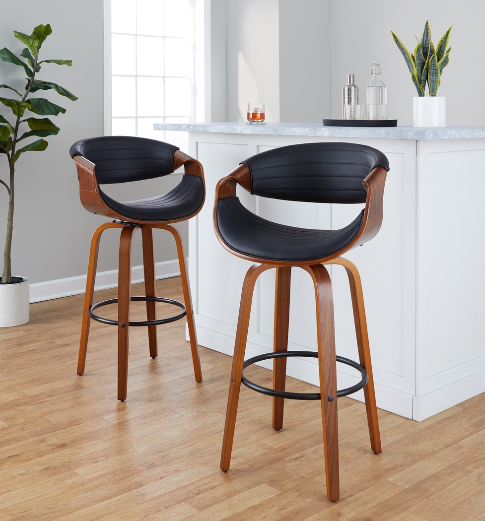 Loblolly II Black Swivel Barstool, Set of 2 - Thumbnail - Image 9
