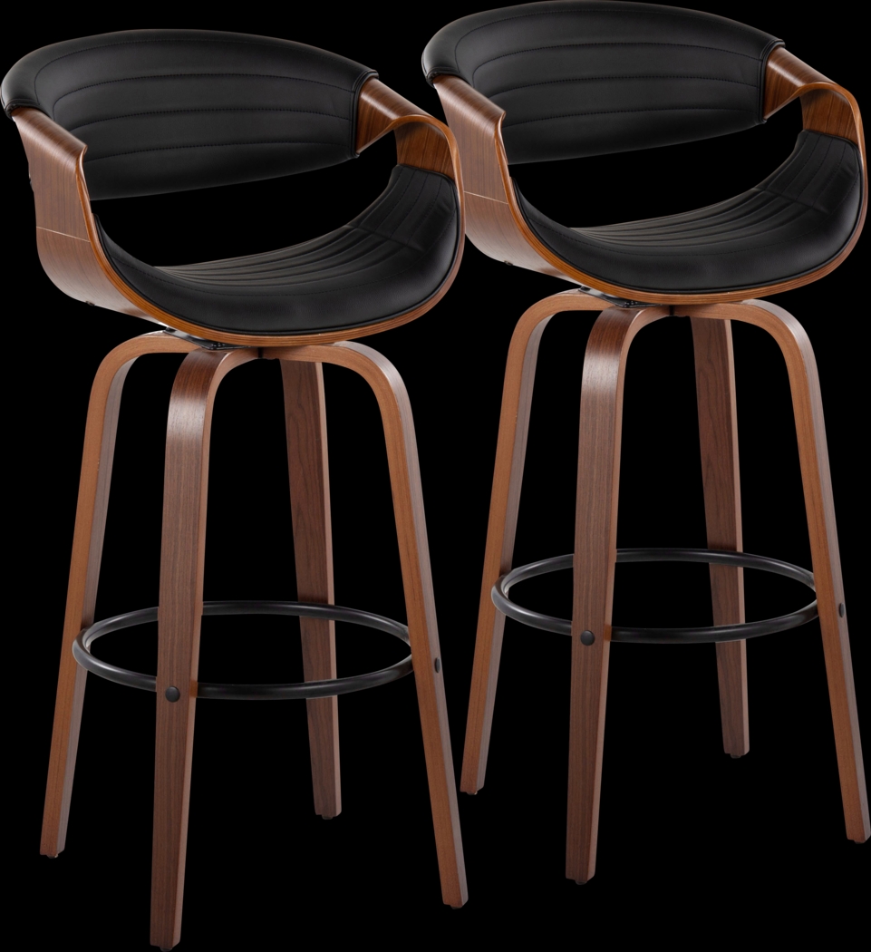 Loblolly II Black Swivel Barstool, Set of 2 - Thumbnail - Image 1