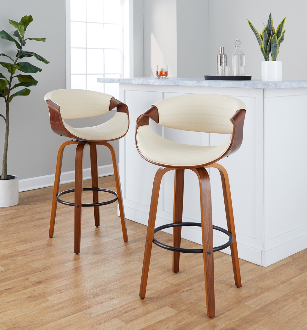Loblolly II Cream Swivel Barstool, Set of 2 - Thumbnail - Image 2