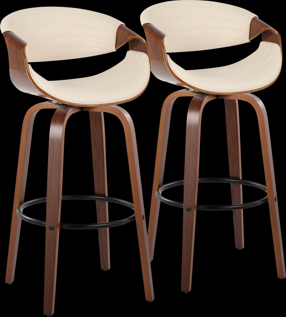 Loblolly II Cream Swivel Barstool, Set of 2 - Thumbnail - Image 1