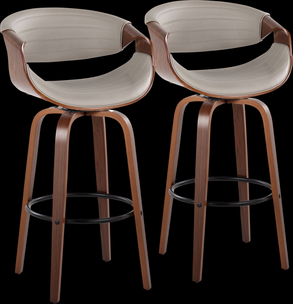 Loblolly II Pewter Swivel Barstool, Set of 2 - Thumbnail - Image 1