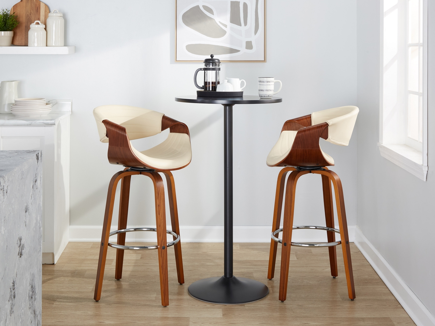 Loblolly III Cream Swivel Barstool, Set of 2 - Thumbnail - Image 10