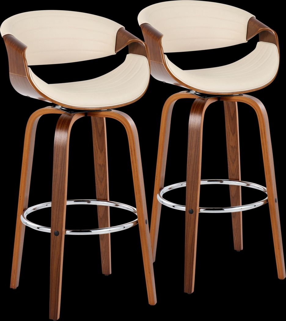 Loblolly III Cream Swivel Barstool, Set of 2 - Thumbnail - Image 1