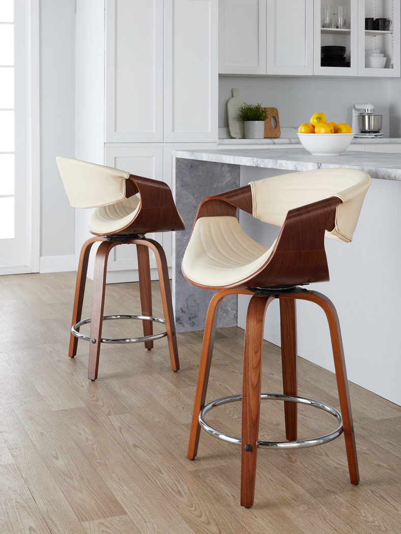 Loblolly III Cream Swivel Counter Height Stool, Set of 2 - Thumbnail - Image 2