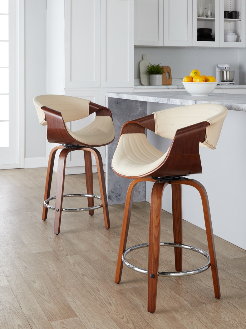 Loblolly III Cream Swivel Counter Height Stool, Set of 2 - Thumbnail - Image 9