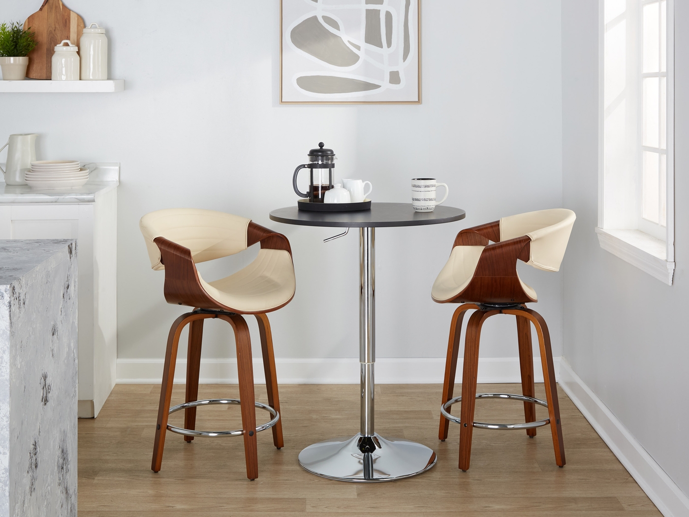 Loblolly III Cream Swivel Counter Height Stool, Set of 2 - Thumbnail - Image 10