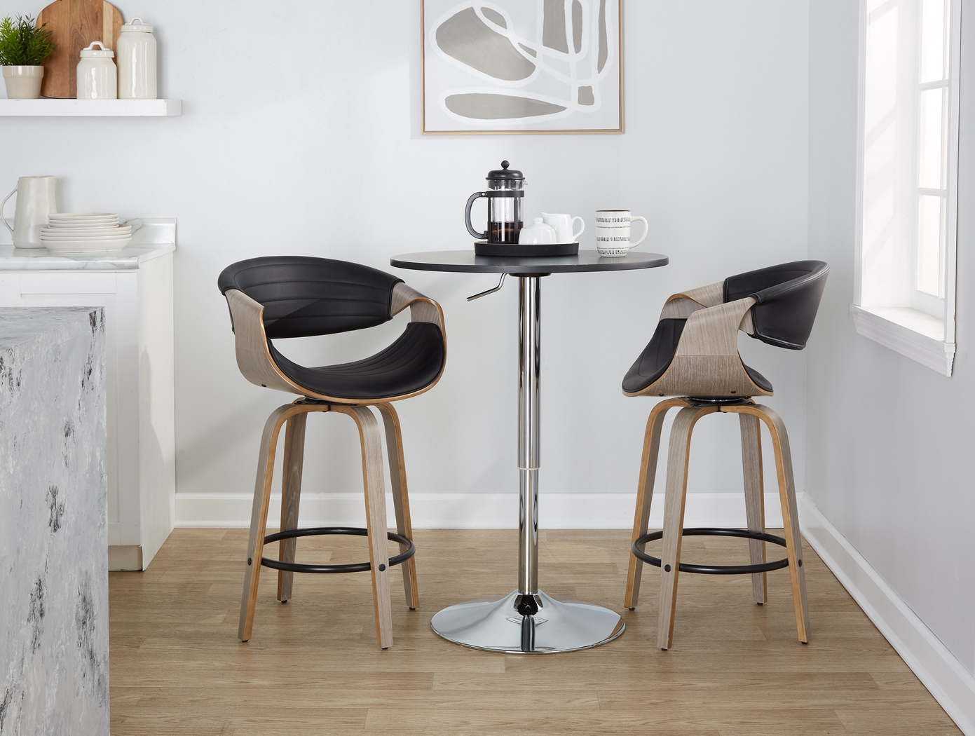 Loblolly IV Black Swivel Counter Height Stool, Set of 2 - Thumbnail - Image 11