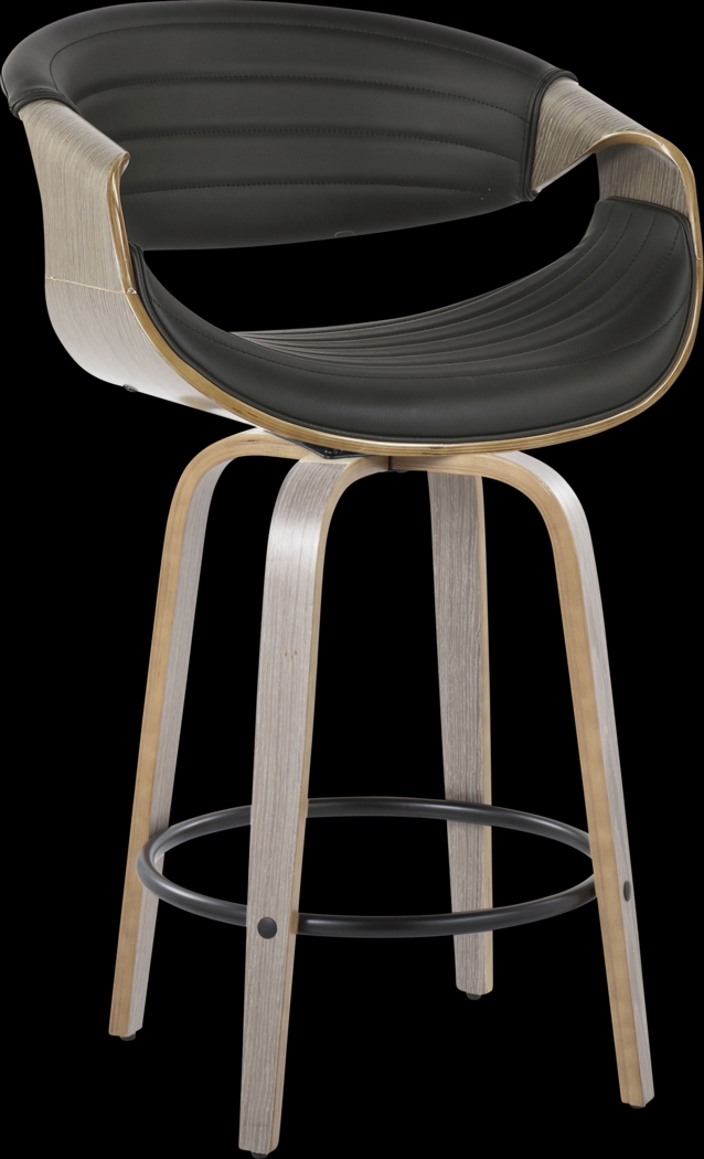 Loblolly IV Black Swivel Counter Height Stool, Set of 2 - Thumbnail - Image 3