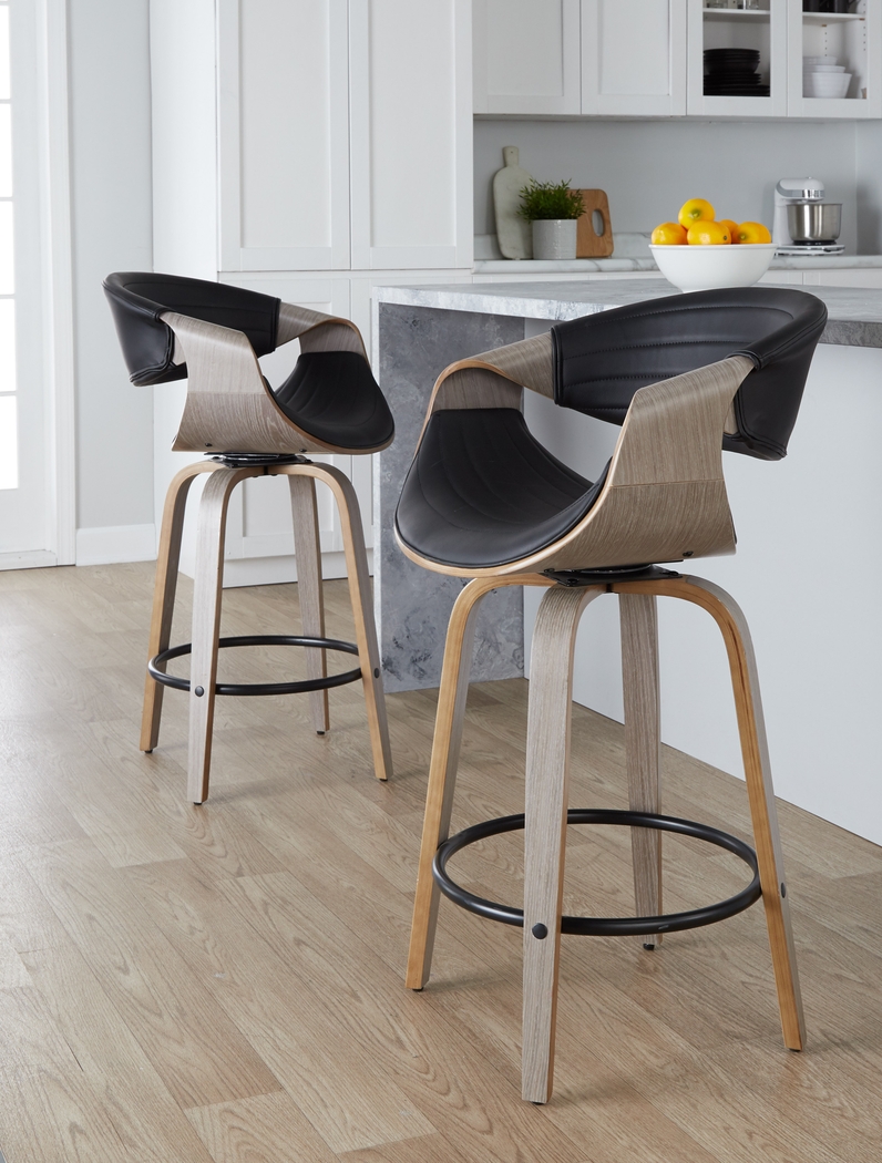 Loblolly IV Black Swivel Counter Height Stool, Set of 2 - Thumbnail - Image 9