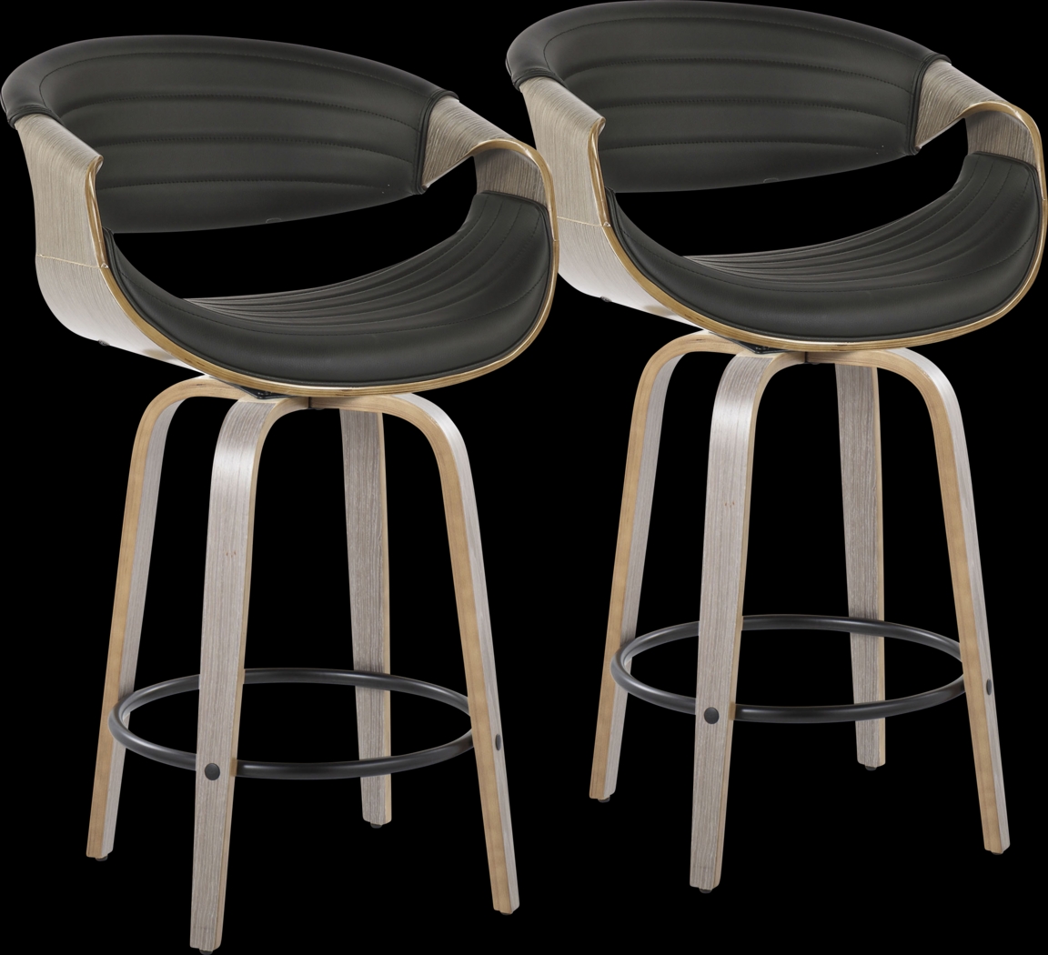 Loblolly IV Black Swivel Counter Height Stool, Set of 2 - Thumbnail - Image 1