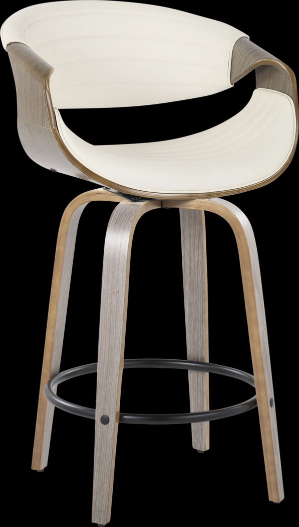 Loblolly IV White Swivel Counter Height Stool, Set of 2 - Thumbnail - Image 3