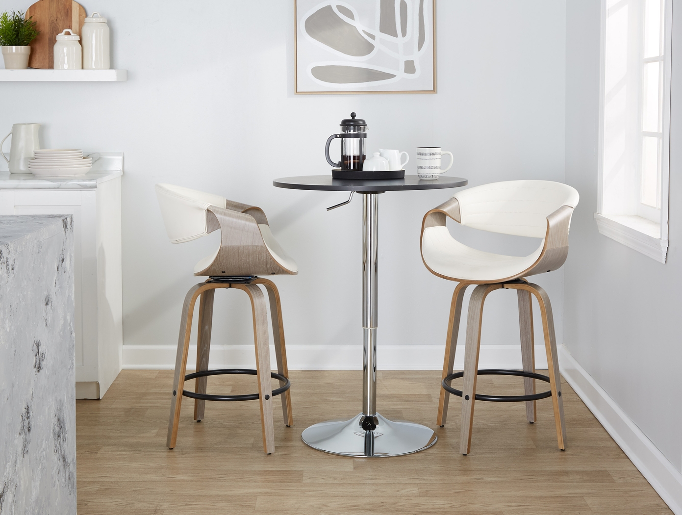 Loblolly IV White Swivel Counter Height Stool, Set of 2 - Thumbnail - Image 10