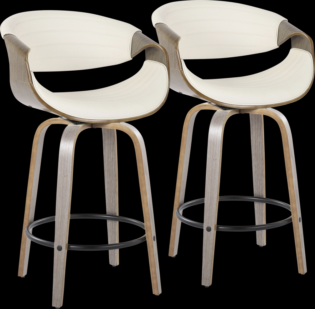 Loblolly IV White Swivel Counter Height Stool, Set of 2 - Thumbnail - Image 1