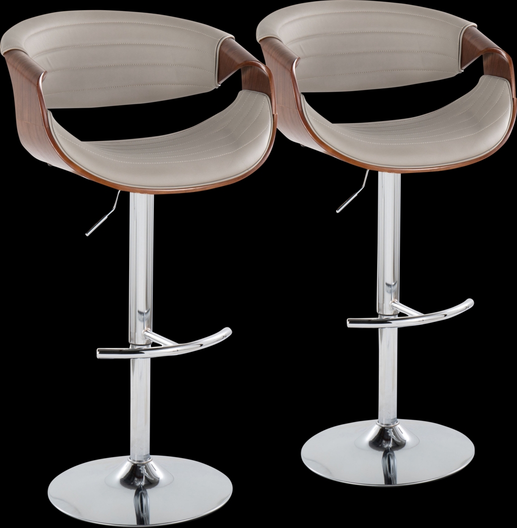 Loblolly IX Gray Adjustable Barstool, Set of 2 - Thumbnail - Image 1