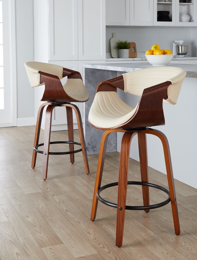 Loblolly V Cream Swivel Counter Height Stool, Set of 2 - Thumbnail - Image 11
