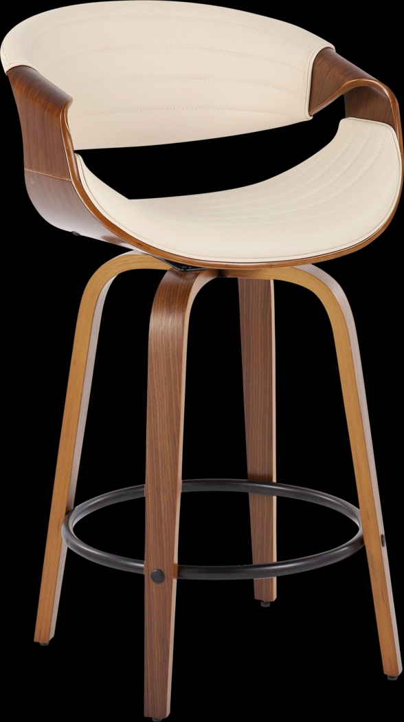 Loblolly V Cream Swivel Counter Height Stool, Set of 2 - Thumbnail - Image 3