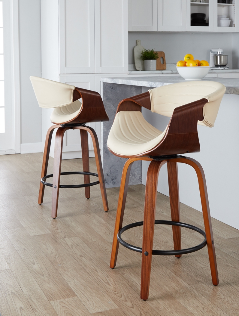 Loblolly V Cream Swivel Counter Height Stool, Set of 2 - Thumbnail - Image 10