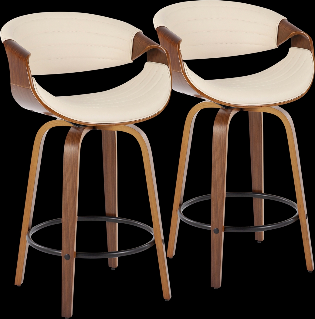 Loblolly V Cream Swivel Counter Height Stool, Set of 2 - Thumbnail - Image 1