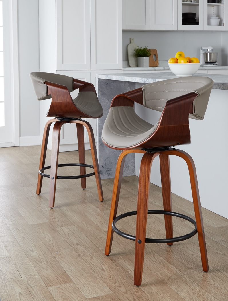 Loblolly V Gray Swivel Counter Height Stool, Set of 2 - Thumbnail - Image 9