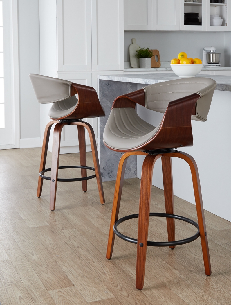 Loblolly V Gray Swivel Counter Height Stool, Set of 2 - Thumbnail - Image 8