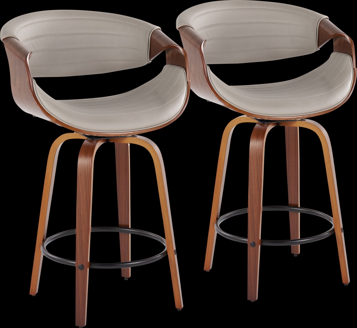 Loblolly V Gray Swivel Counter Height Stool, Set of 2 - Thumbnail - Image 1