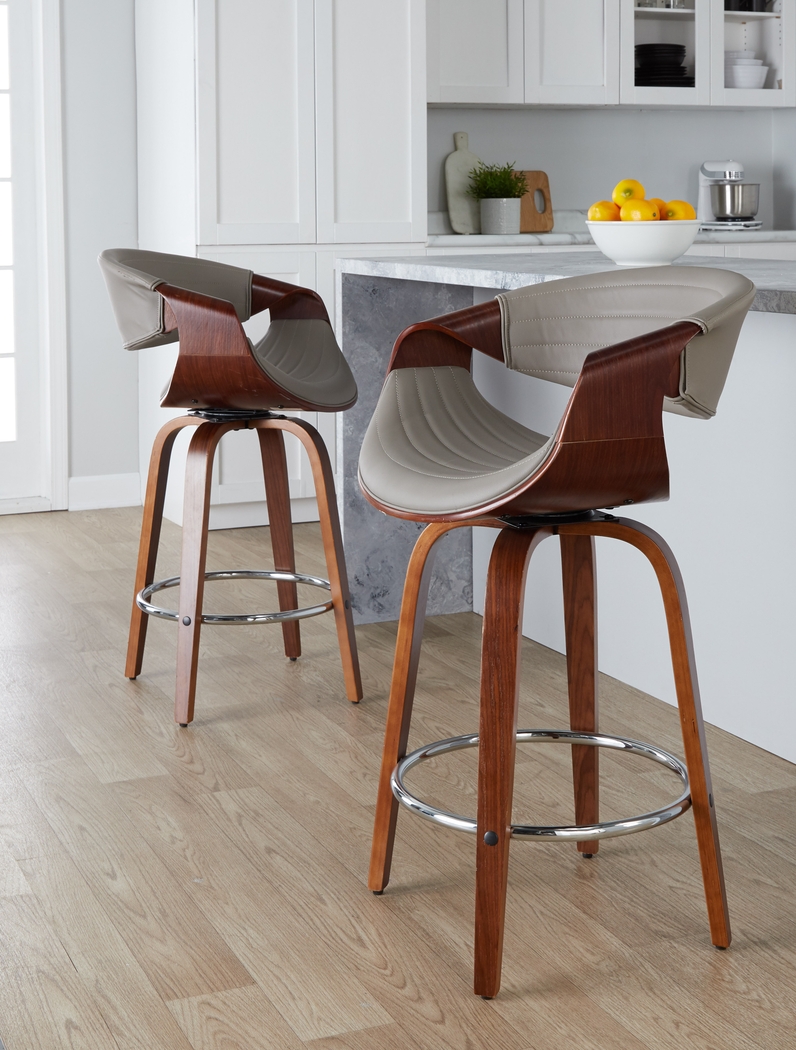 Loblolly VI Gray Swivel Counter Height Stool, Set of 2 - Thumbnail - Image 9