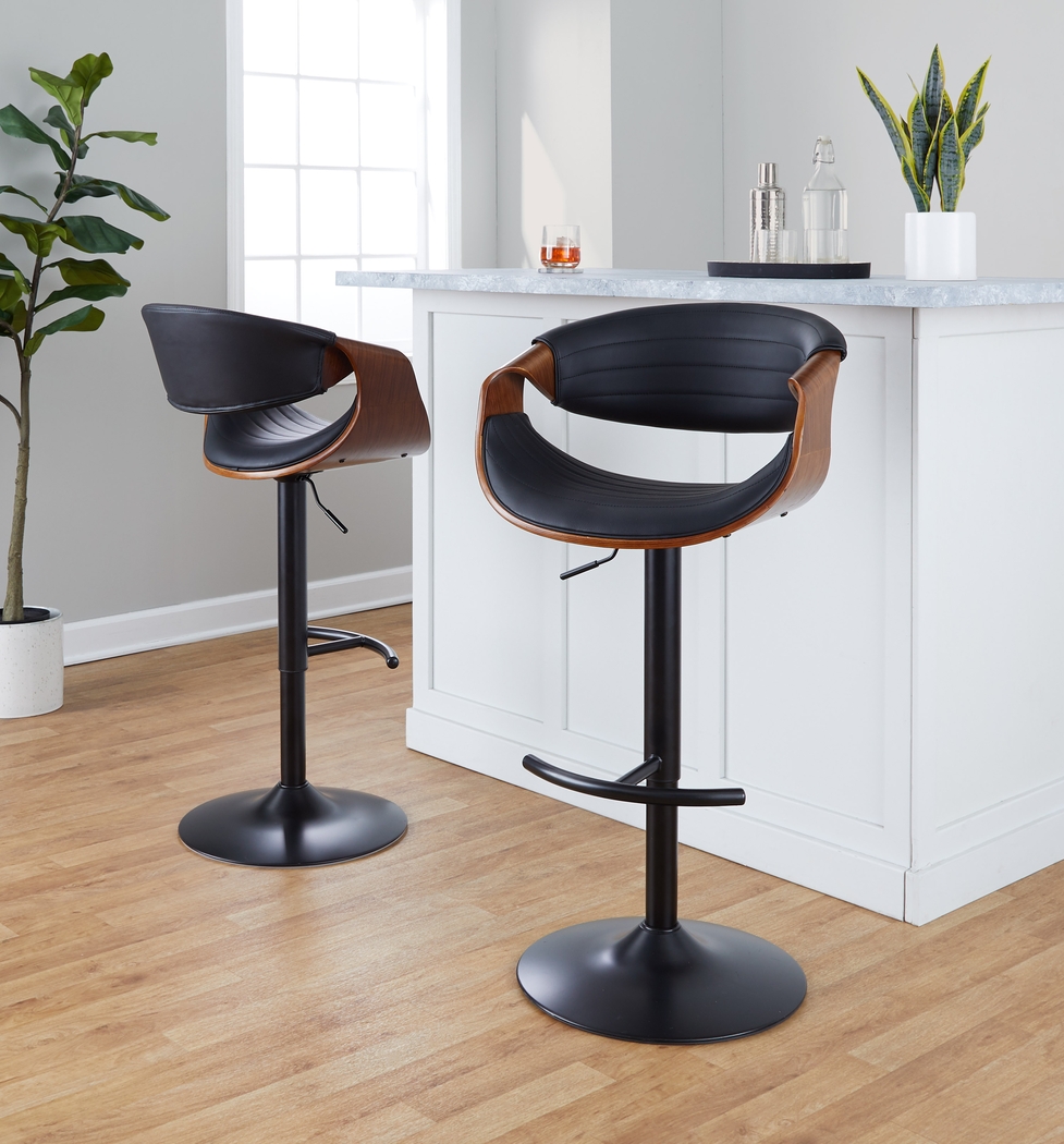 Loblolly VII Black Adjustable Barstool, Set of 2 - Thumbnail - Image 2