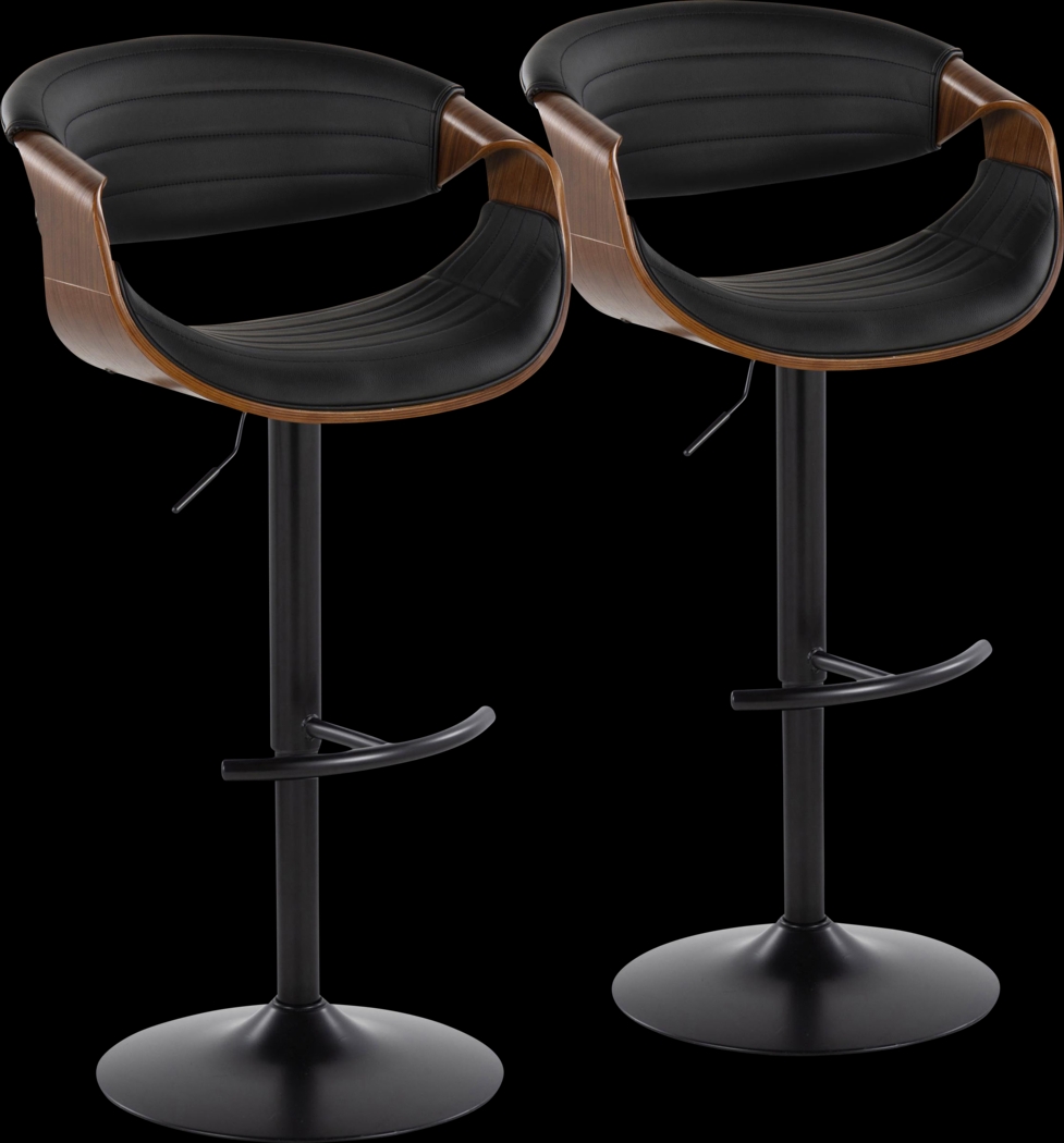Loblolly VII Black Adjustable Barstool, Set of 2 - Thumbnail - Image 1