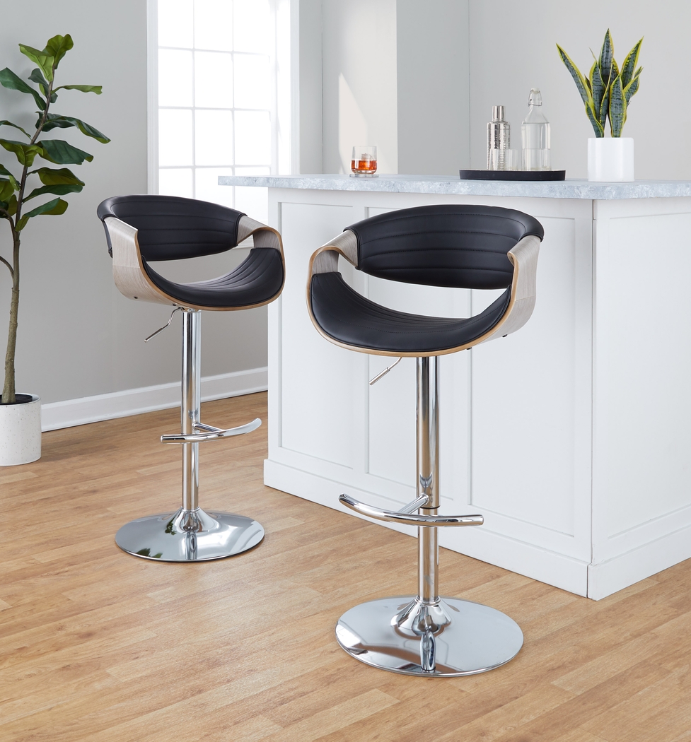 Loblolly VIII Black Adjustable Barstool, Set of 2 - Thumbnail - Image 9