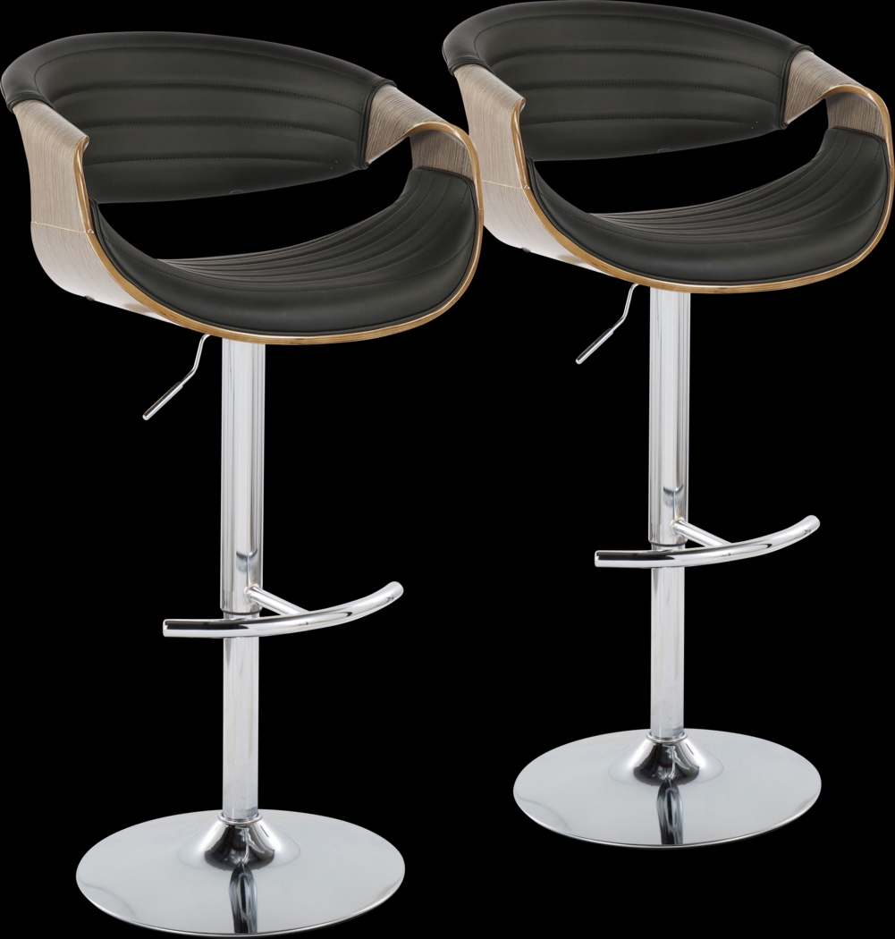 Loblolly VIII Black Adjustable Barstool, Set of 2 - Thumbnail - Image 1