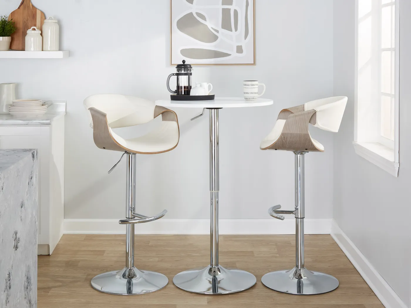 Loblolly VIII White Adjustable Barstool, Set of 2 - Thumbnail - Image 10