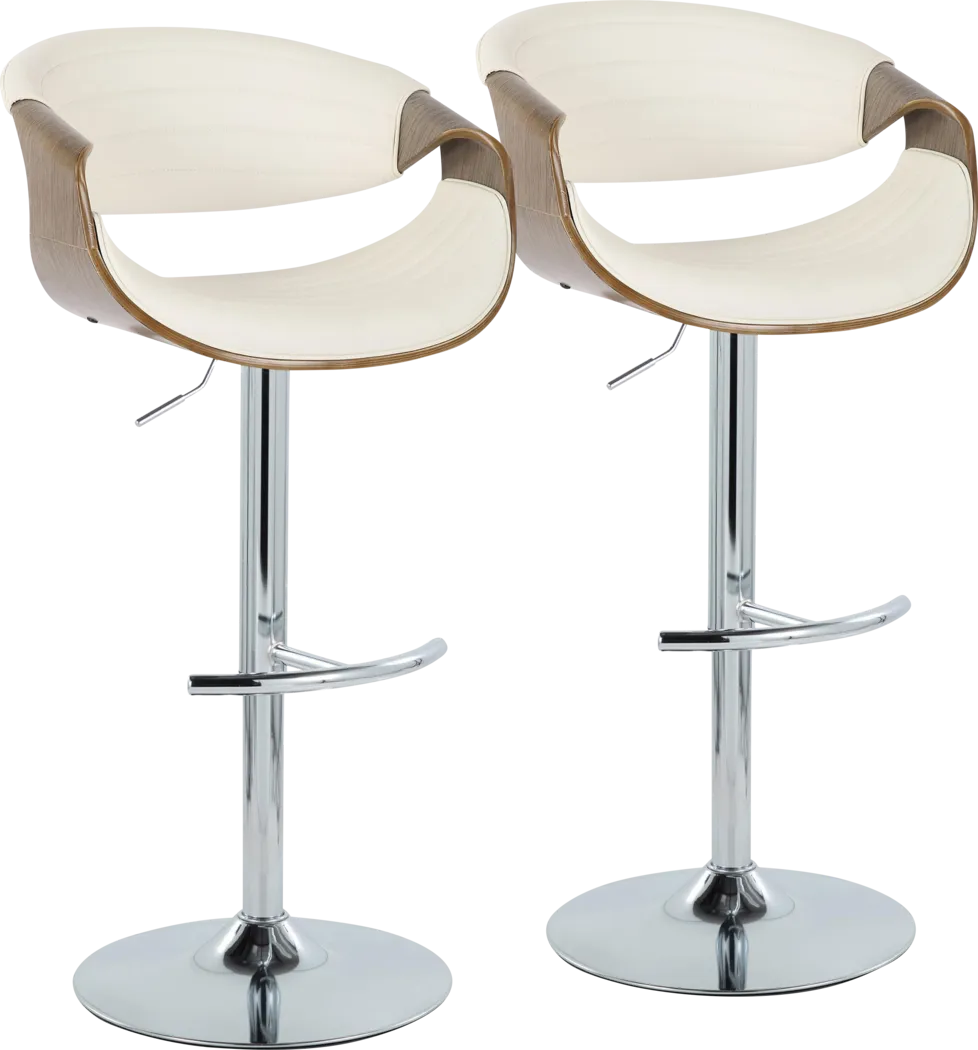 Loblolly VIII White Adjustable Barstool, Set of 2 - Thumbnail - Image 1