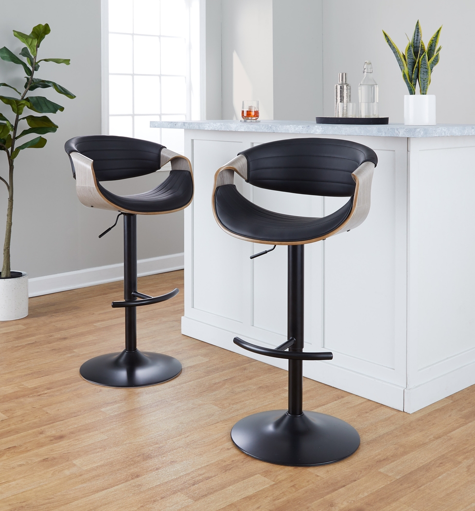 Loblolly X Black Adjustable Barstool, Set of 2 - Thumbnail - Image 9