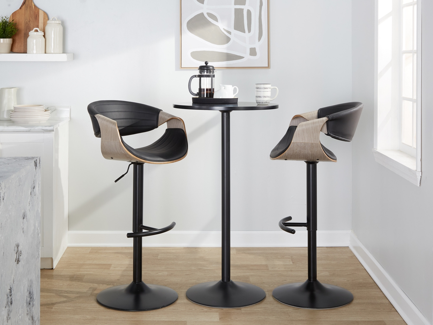 Loblolly X Black Adjustable Barstool, Set of 2 - Thumbnail - Image 10
