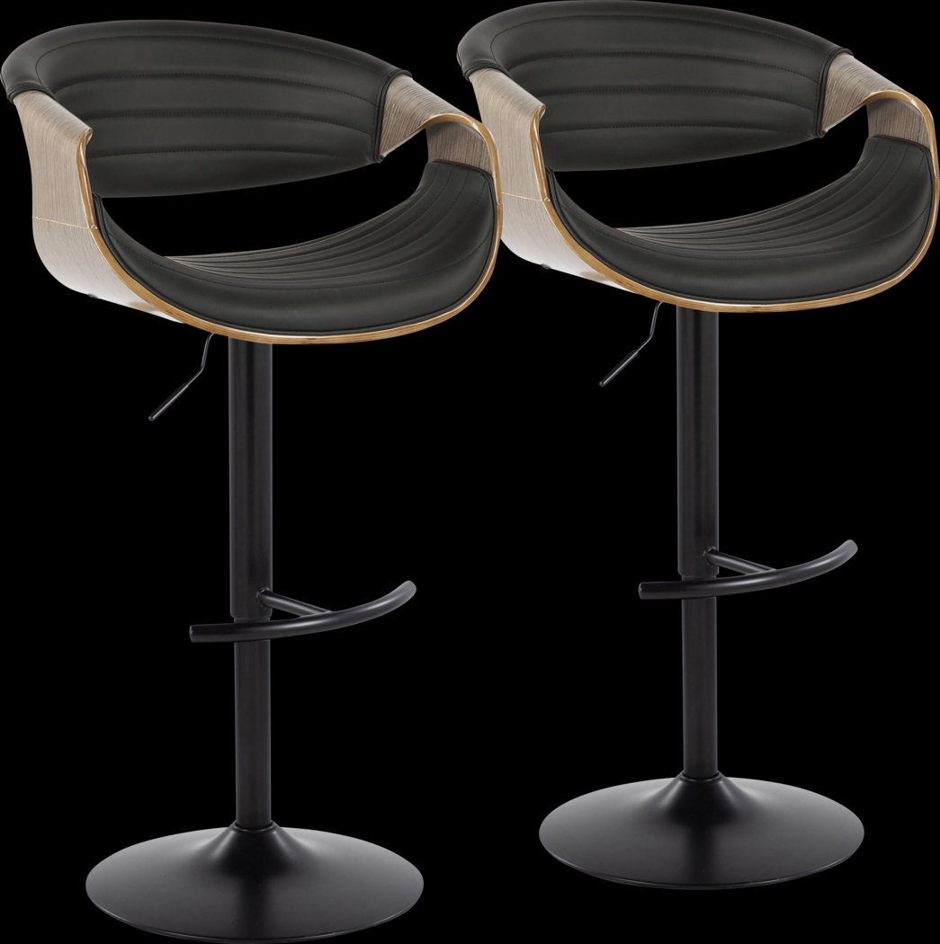 Loblolly X Black Adjustable Barstool, Set of 2 - Thumbnail - Image 1