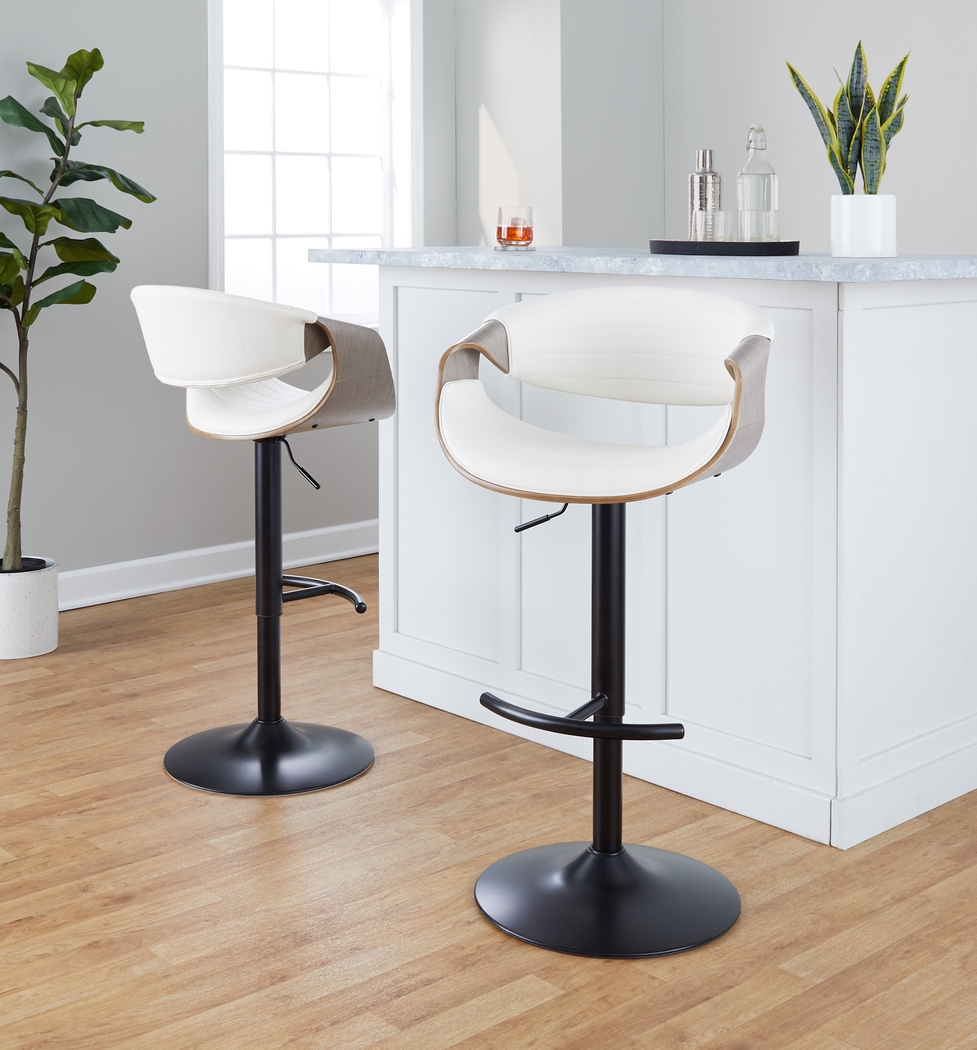Loblolly X White Adjustable Barstool, Set of 2 - Thumbnail - Image 2