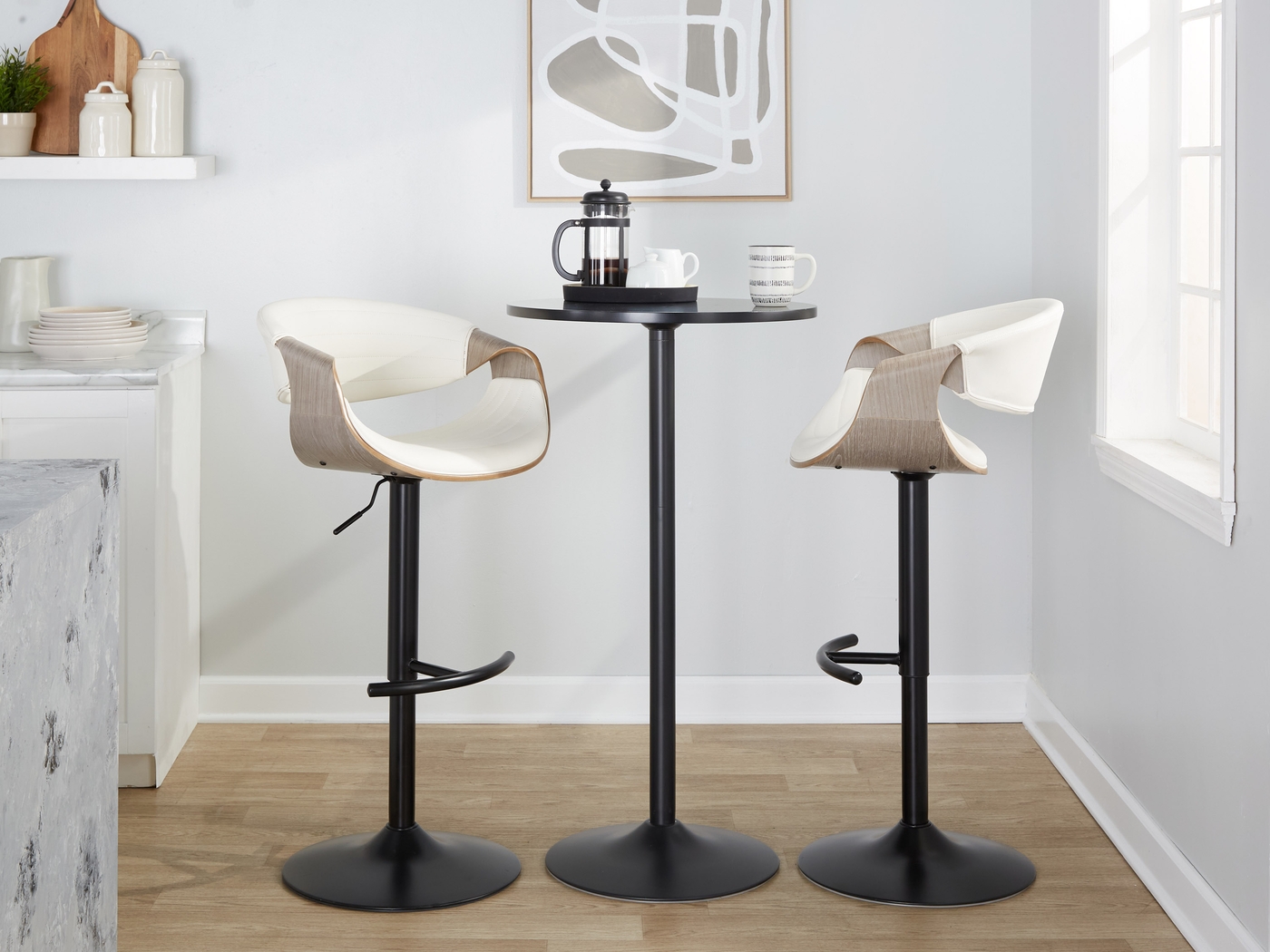 Loblolly X White Adjustable Barstool, Set of 2 - Thumbnail - Image 10