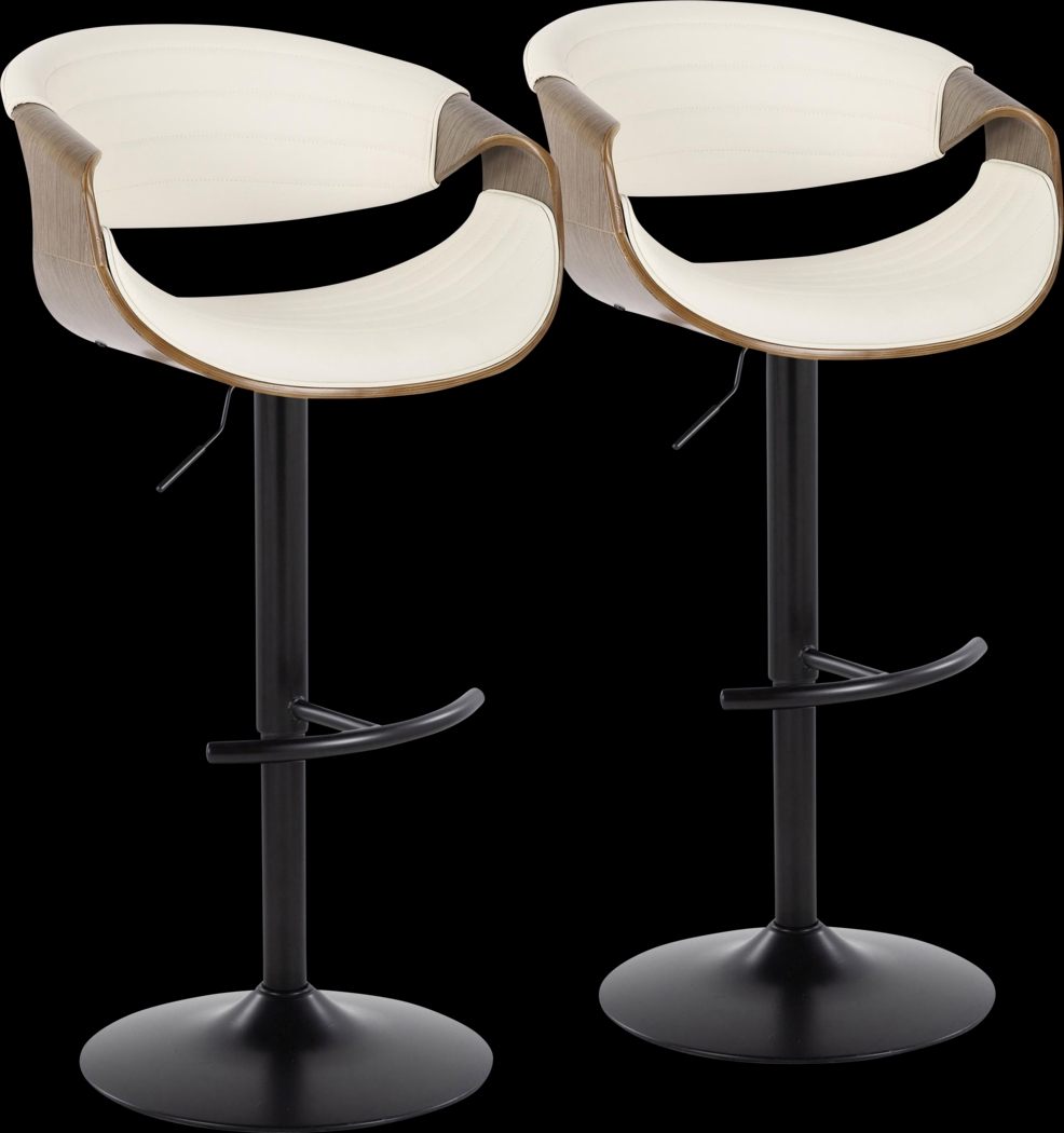 Loblolly X White Adjustable Barstool, Set of 2 - Thumbnail - Image 1