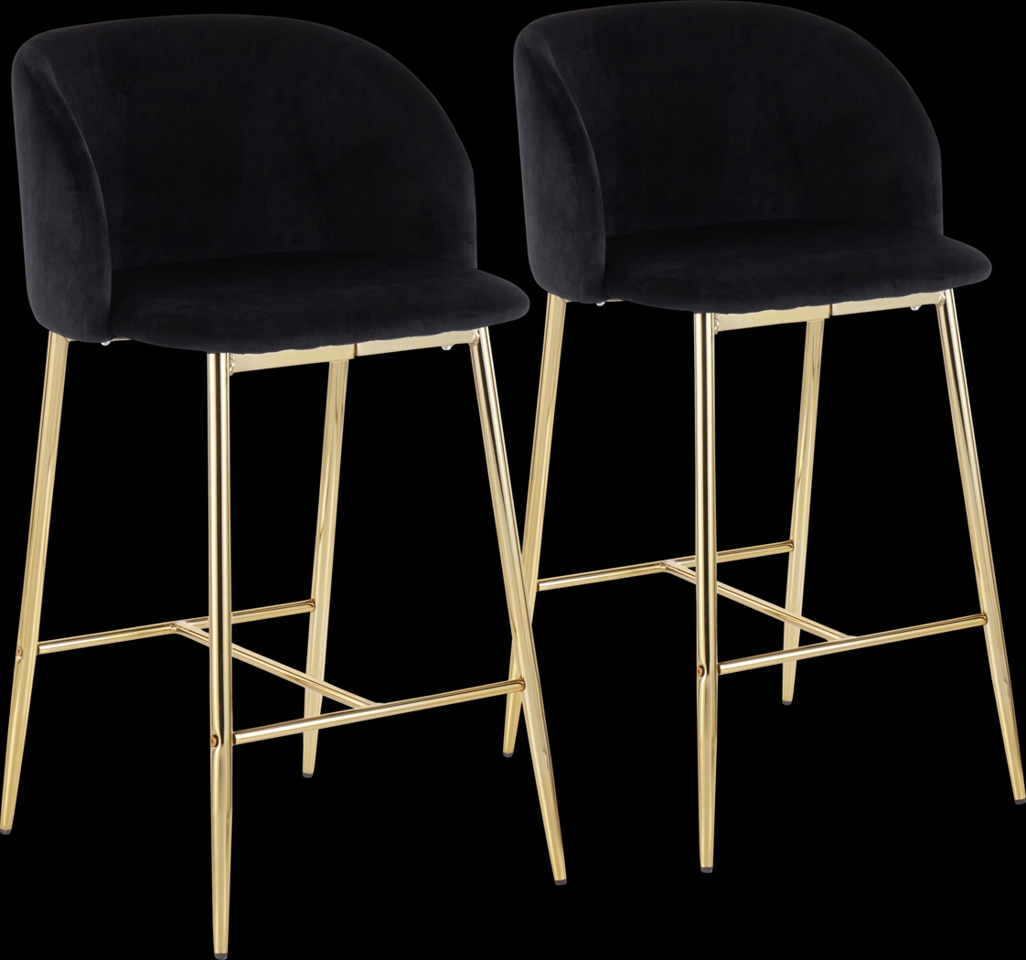 Lobolly I Black Counter Height Stool, Set of 2 - Thumbnail - Image 1