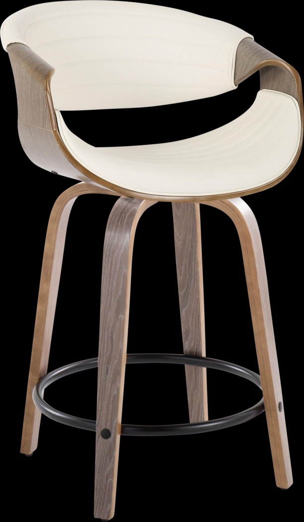 Lobolly I White Swivel Counter Height Stool, Set of 2 - Thumbnail - Image 3