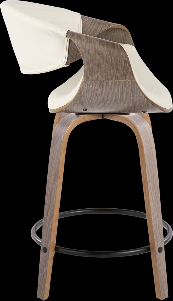 Lobolly I White Swivel Counter Height Stool, Set of 2 - Thumbnail - Image 4