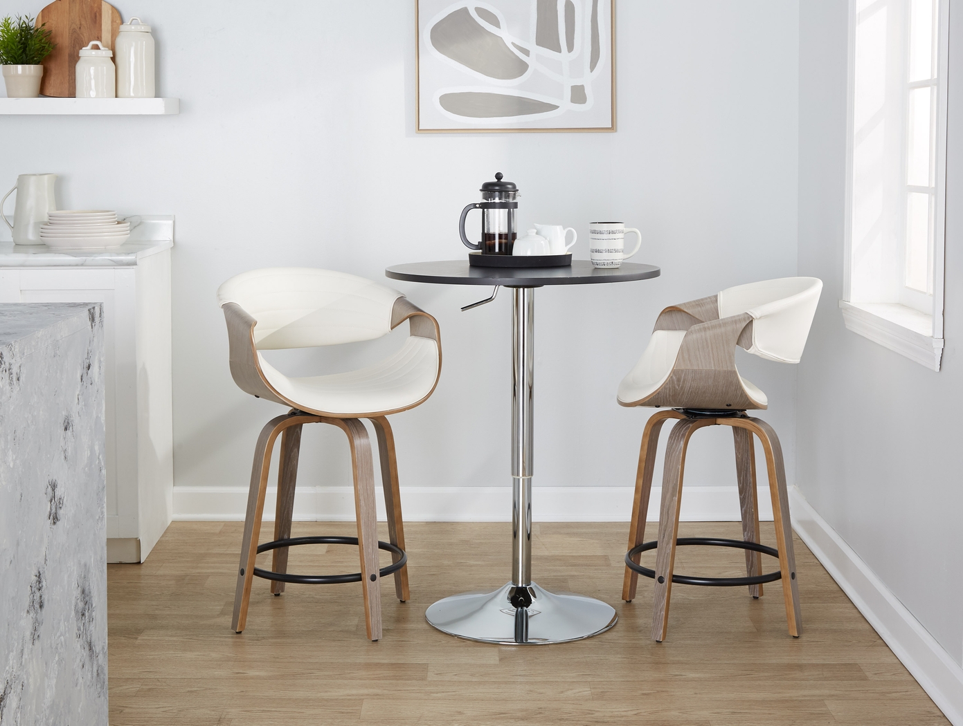 Lobolly I White Swivel Counter Height Stool, Set of 2 - Thumbnail - Image 9