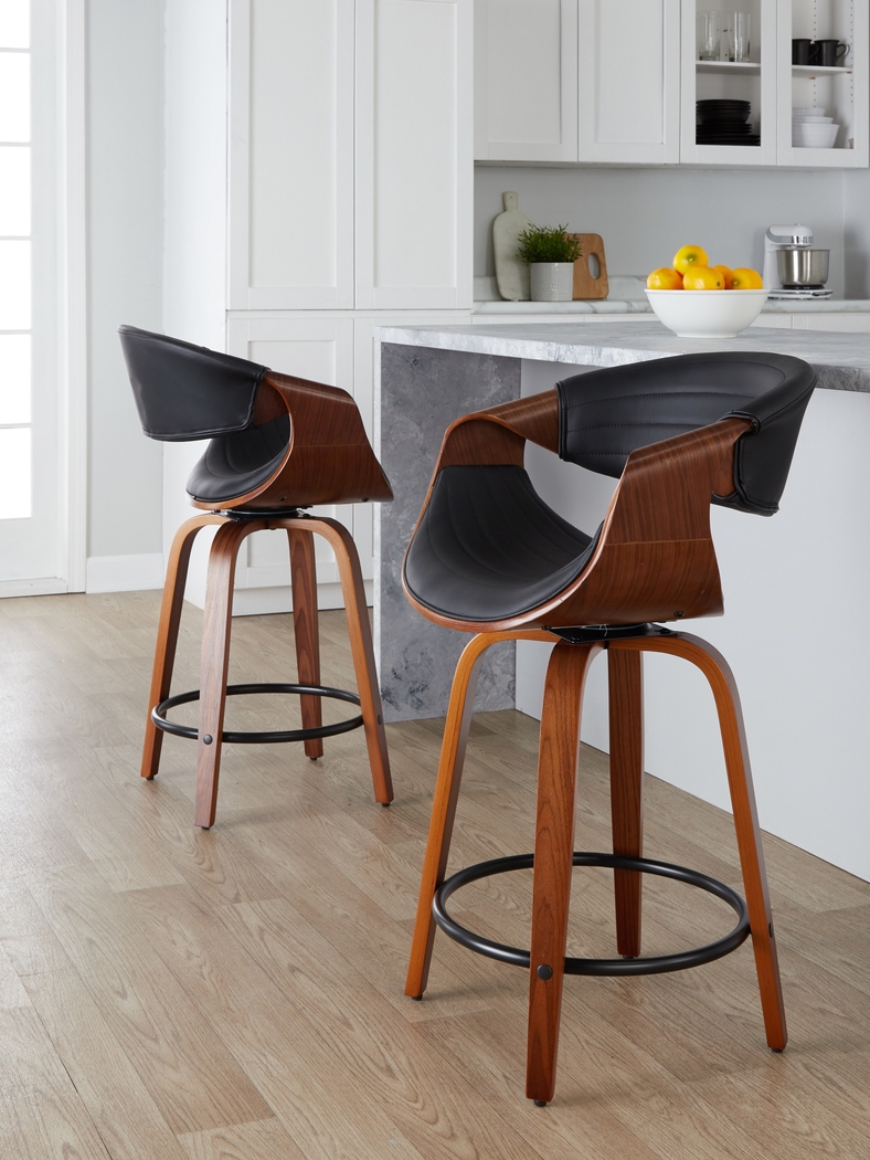 Lobolly II Black Swivel Counter Height Stool, Set of 2 - Thumbnail - Image 8