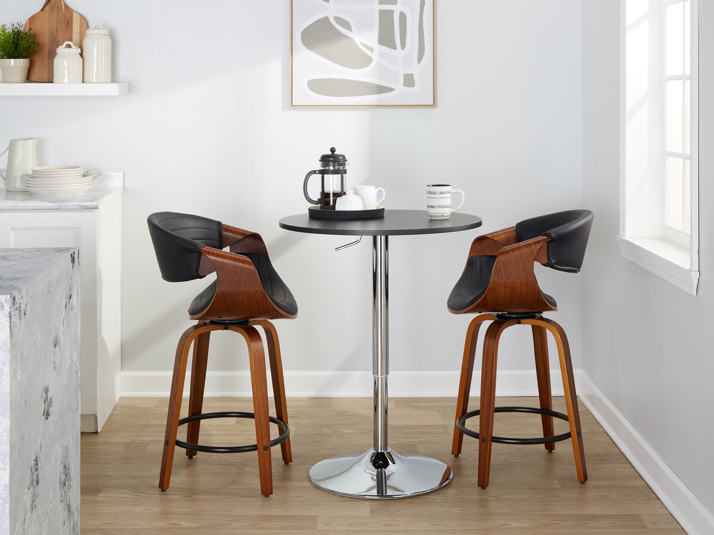 Lobolly II Black Swivel Counter Height Stool, Set of 2 - Thumbnail - Image 10