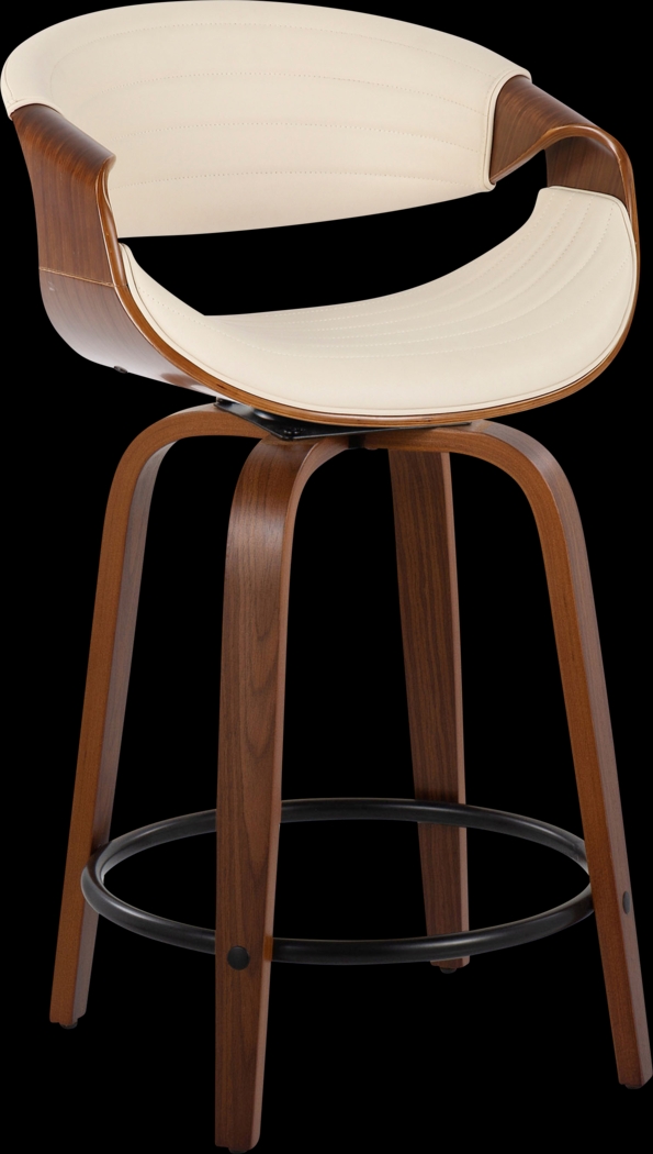 Lobolly II Cream Swivel Counter Height Stool, Set of 2 - Thumbnail - Image 3