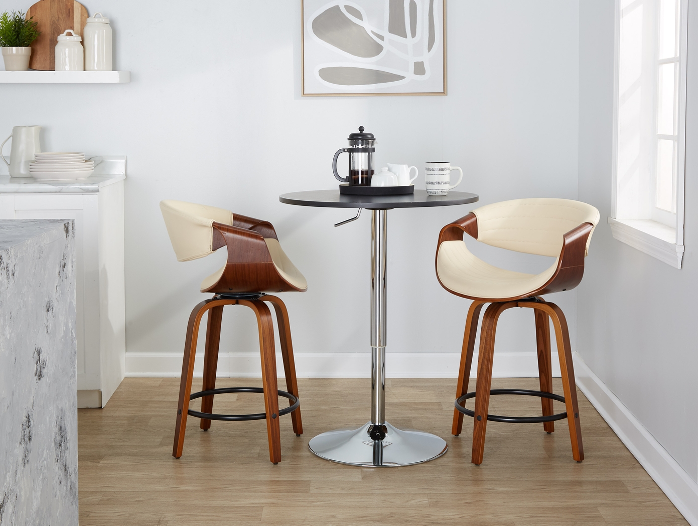 Lobolly II Cream Swivel Counter Height Stool, Set of 2 - Thumbnail - Image 9