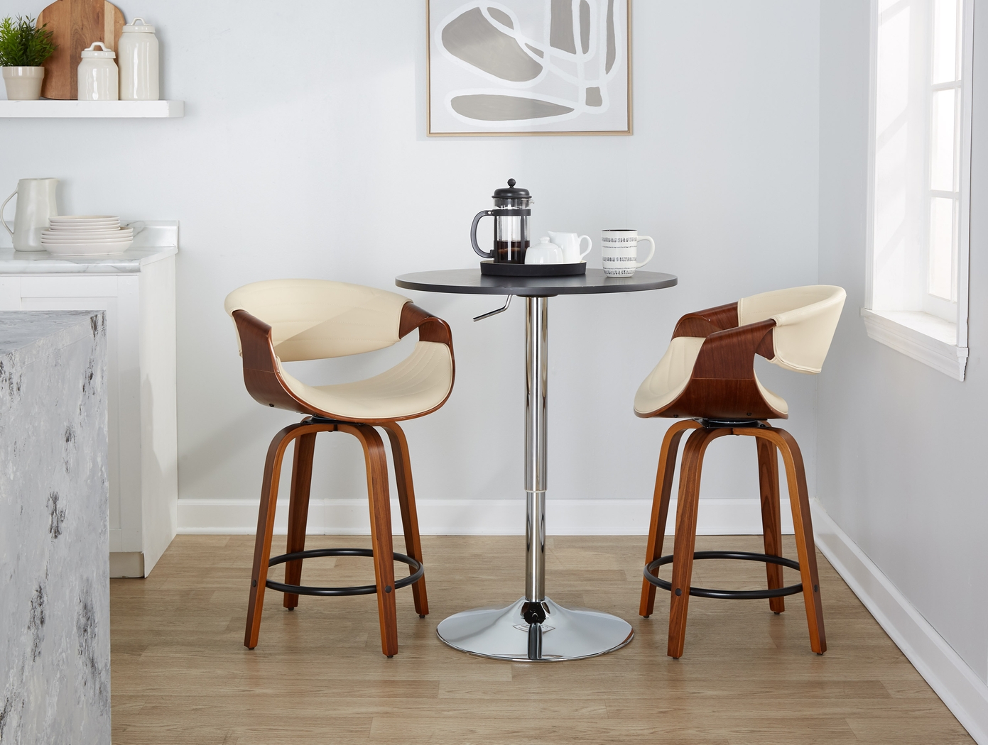 Lobolly II Cream Swivel Counter Height Stool, Set of 2 - Thumbnail - Image 10