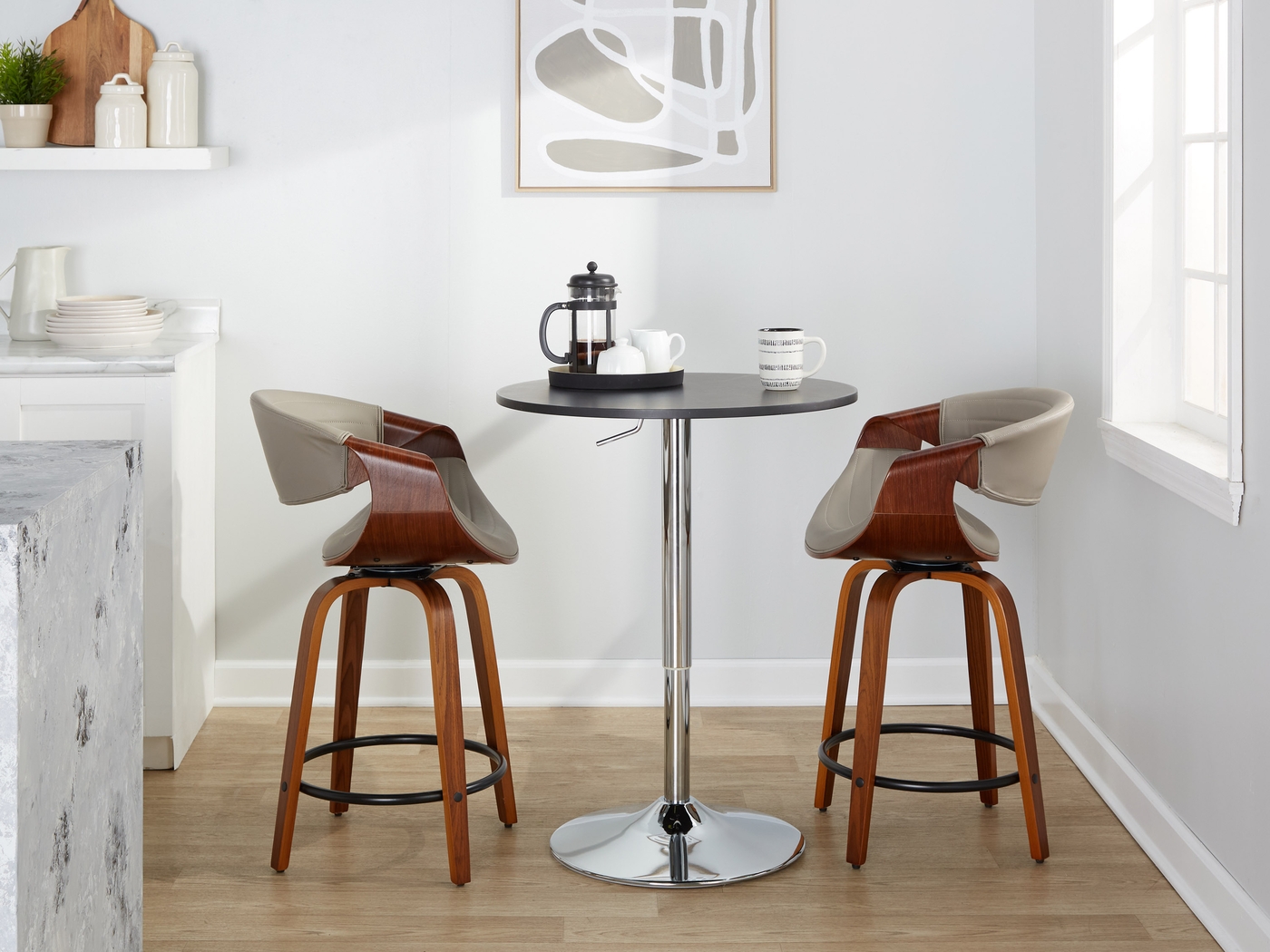 Lobolly II Gray Swivel Counter Height Stool, Set of 2 - Thumbnail - Image 11